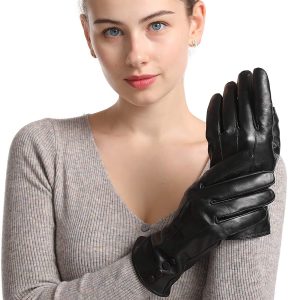 Winter PU Leather Gloves For Women