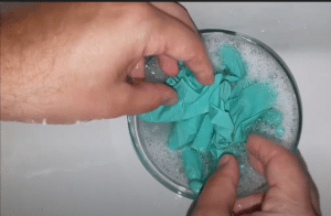 clean rubber gloves