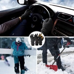 Ozero Winter Gloves -30°F Cold Proof Deerskin gloves for snow shoveling