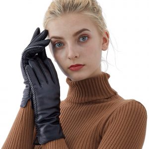 Genuine Sheepskin Leather Gloves For Women
